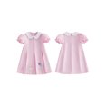 thumbnail image 2 of BemeyourBBs Kids Toddler Girls Pink Birthday Day Dress Outfit 1 2 3 4 5 6 Years Old Birthday Summer Clothes Little Girl Puff Short Sleeve Doll Collar Carousel Balloon Cake Embroidery Dress, 2 of 9