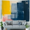 thumbnail image 4 of JRXY Gold and Blue Abstract Art Tapestry - High-Quality Short Plush, Soft and Lightweight Painting, 4 of 6
