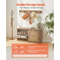 thumbnail image 2 of VEVOR Entryway Shoe Bench, 38.9 x 9.4 x 19.7 Inch Rattan-Like Shoes Bench with Flip Drawers, 440lbs Shoe Storage Rack with Cushion, 4 Compartments and Rattan Doors, for Hallway, Living Room, Bedroom, 2 of 9