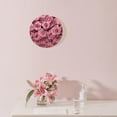 thumbnail image 3 of 12 Inch Wall Clock Battery Operated Silent Clock Decorative for Office, Kitchen, Outdoor, Living Room，A Large Bouquet of Many Pink Roses Lovely, 3 of 5
