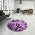 thumbnail image 3 of Ahgly Company Indoor Rectangle Patterned Dark Magenta Purple Area Rugs, 6' x 9', 3 of 6