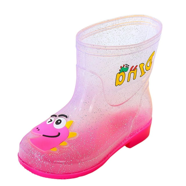 Girls Boots Cute Cartoon Snow for Girls for Girls Mid Tube Rain Boots Rain Little Girls Fall Fashion Transparent Practical Outdoor Snow for Booties for Girls Small Rain Boots for Fancy