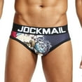 thumbnail image 2 of JOCKMAIL Men's Underwear Briefs Playful Printed briefs Ice Silk Sexy Low Waist Underwear, 2 of 9