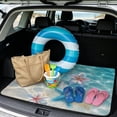 thumbnail image 2 of XYZCANDO Starfish Hibiscus Car Cargo Mat 29" x 39", All-Weather Trunk Protection Carpet with Non-Slip Backing, Easy-Clean Stitched Edge Liner for SUVs and Sedans, 2 of 7
