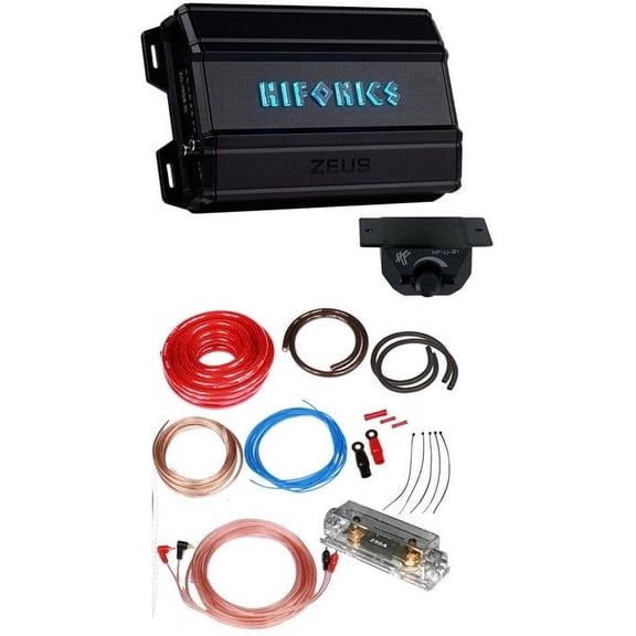 Hifonics ZD-1350.1D 1350 Watt Mono Amplifier 1 Ohm Car Audio Class-D Amp   4 Gauge Amp Kit