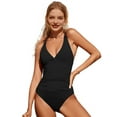 thumbnail image 4 of Women Wrap Push Up Swimsuit Tummy Control Bathing Suit Black XL, 4 of 7