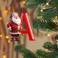 thumbnail image 3 of dajkiuy Christmas Tree Ornaments Christmas Initial with Santa Claus Personalized DIY Christmas 26 Letters Ornaments 3.15 inch Christmas Decoration Xmas Tree Hanging Decor(A), 3 of 5