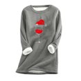 thumbnail image 1 of zanvin Chandail en Molleton de Noël pour Femmes Doublé en Polaire Col Rond, Gris, G, 1 of 2