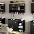 thumbnail image 3 of Advwin Salon Station Color Bar Cabinet Set, Wall Mounted & Free Standing Barber Station with Adjustable Shelves, Raised Edges & Drawers, Hair Color Storage Organizer for Salon Display, 3 of 12