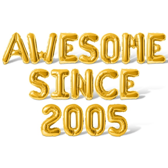 Letter & Number Balloons - AWESOME SINCE 2005 16" Inch Alphabet Letters Foil Mylar Balloon Birthday Party Banner (Gold)