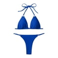 thumbnail image 5 of REORIAFEE Womens Two Piece Swimsuits Bikini Bathing Suit Vintage Swimwear Fashionable Bikini Split Swimwear Two Piece Set Blue S, 5 of 6