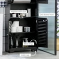 thumbnail image 4 of HOMCOM Tall Bathroom Storage Cabinet with Countertop, Linen Cabinet, Black, 4 of 9