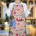 thumbnail image 6 of Pioneer Flower Floral Print Pattern Apron-Garden Aprons for Women with Pockets-Cotton Linen Waterproof Kitchen Cooking Gardening Aprons Adjustable for Kitchen,Cooking,BBQ and Salon 33x27 Inch, 6 of 7