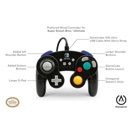 PowerA GameCube Style Wired Controller for Nintendo Switch - Black