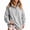 #02 Gray, variant on Womens Ruffle Button Henley Sweatshirt, Oversized Mock Neck Long Sleeve Soft Casual Lounge Pullover Top for Fall Winter Daily Wear,XL,White