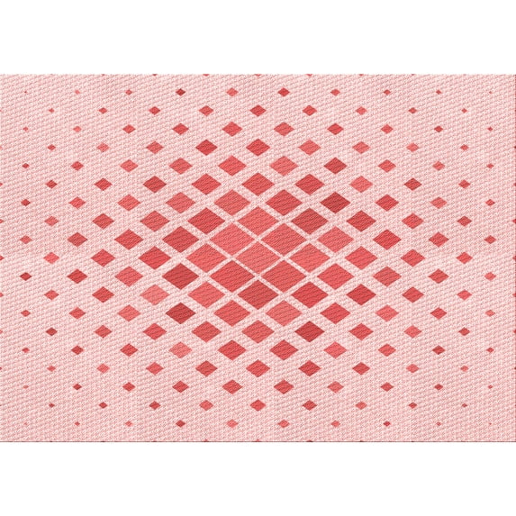 Ahgly Company Machine Washable Indoor Rectangle Transitional Light Rose Pink Area Rugs, 7' x 9'