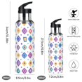 thumbnail image 2 of Yayeee 33oz Insulated Water Bottle Double Wall Stainless Steel with Flip Straw Lid, Purple Retro Shapes, 2 of 7