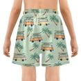 thumbnail image 5 of joogoo Retro Bus Palm Tree Boys Swim Trunks Beach Swimsuit Shorts Boxer 5-6T, 5 of 8