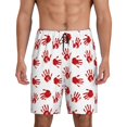 thumbnail image 1 of Balery Bloody Hand Pantalones cortos de pijama de punto de algodón para hombre con cinturilla y bolsillos-X-Large, 1 of 6