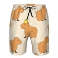 thumbnail image 2 of Men's Beach Short Swim Shorts Cute Capybaras Surfing Sport Board Shorts Swimwear, 2 of 6