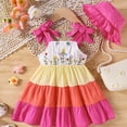 thumbnail image 2 of Faraee Robe d'Été Sans Manches à Fleurs Smockées pour Bébé Fille 0-3 Ans Robe Décontractée Boho de Plage Rose Vif, 2 of 6