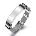 thumbnail image 1 of Pulsera de acero inoxidable para hombre con correa de malla moderna y diseño curvo., 1 of 4