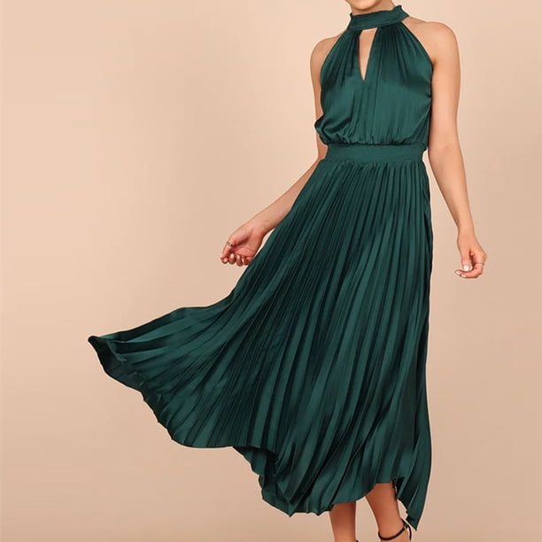 Vestido Elegante Vestido irregular con cuello halter plisado Cgtredaw Para estrenar