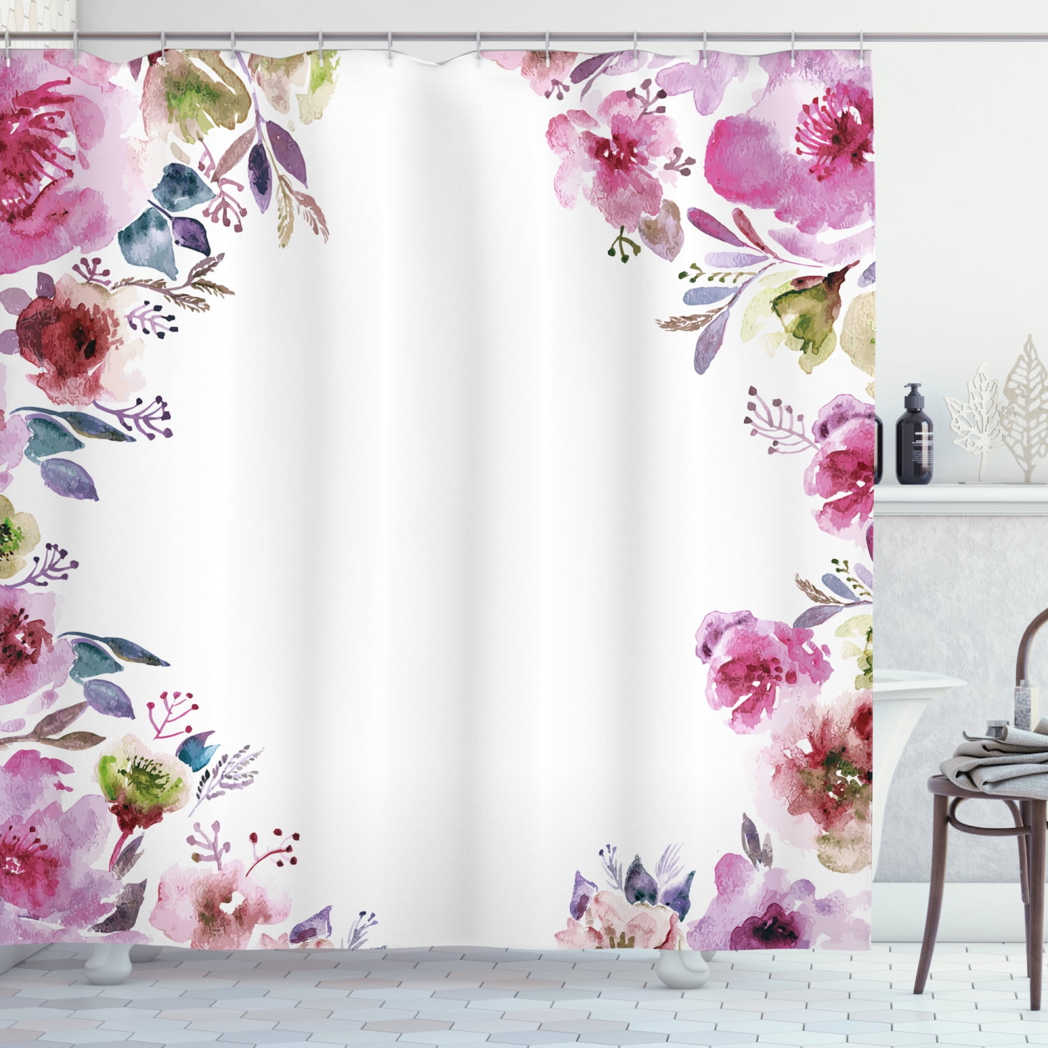 Details about   Live Laugh Love Shower Curtain Floral Sketchs Print for Bathroom 