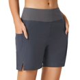 thumbnail image 1 of POINTERTECK Short de Bain pour Femmes Taille Haute Bas de Maillot avec Poche Cordon de Serrage Tankini Short Garçon, 1 of 5