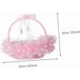 thumbnail image 3 of 1 pink lace flower basket for weddings, parties, shower, 3 of 5