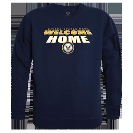 USN Welcome Graphic Crewneck Sweatshirt, Navy - Medium