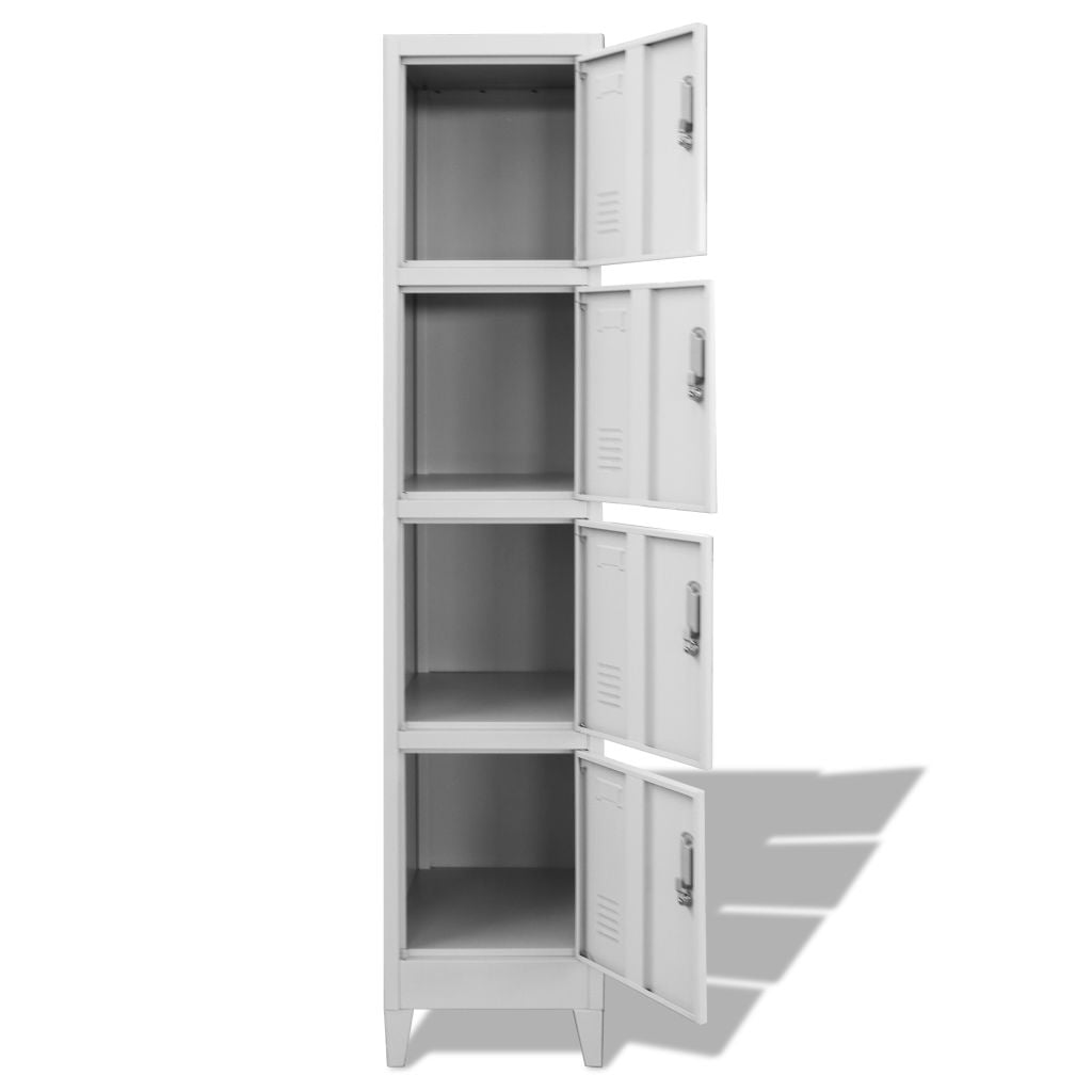Kepooman Home Office Metal Tall Storage Locker Cabinet with 4 Compartments, Grey Kepooman Home Office Metal Tall Storage Locker Cabinet with 4 Compartments, Grey