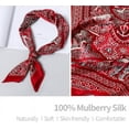 thumbnail image 4 of CAILDANL 100% Mulberry Silk Scarfs Small Square Scarf 21" x 21" Neck Scarf Breathable Lightweight for Women Gift Packed, 4 of 7