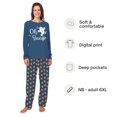 thumbnail image 2 of Oh Snap Gingerbread Matching Family Christmas Pajamas With Dog, Blue Gingerbread Holiday PJs, Plus Sizes, With Pockets, 2 of 7