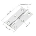 thumbnail image 3 of Uxcell 2.6" Hinge Silver Door Furniture Hinges Fittings Brushed Chrome Plain 4Pcs, 3 of 6