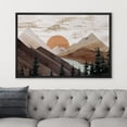 thumbnail image 3 of PixonSign Framed Canvas Print Wall Art Rustic Brown Mountain Trees Nature Wilderness Digital Art Wood Panel Landscape Farmhouse/Country Relax/Calm/Cozy Geometric Abstract - 24"x36" Black, 3 of 5