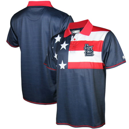 St. Louis Cardinals Stitches Stars & Stripe Polo - Navy/Red