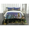 thumbnail image 3 of Ambesonne Travel Quilted Bedspread Set 3 Pcs, Singapore City, King Size, Multicolor, 3 of 5