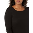 thumbnail image 3 of Splendid Women's 1X1 Rib Long-Sleeve Crew T-Shirt Top, Black, XX-Large, 3 of 10