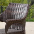 thumbnail image 4 of Noble House Cliff Wicker Patio Dining Arm Chair in Brown (Set of 2), 4 of 13
