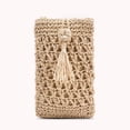 thumbnail image 3 of Bolso pequeño tejido de viaje para vacaciones con cuerda de paja Retro para mujer, Mini bolso cruzado informal para teléfono, 3 of 8