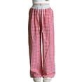 thumbnail image 2 of Fozruso Girls Casual Pants Girls Pants Casual Straight Leg Checkered Print Elastic Waist Comfortable Daily Wear For Kids Age 6 15 For School Outdoor Vacation Spring Summer Fall Sizes 160, 2 of 6