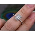 thumbnail image 6 of 1.50 Ct Emerald Cut Halo Moissanite Diamond Wedding Ring With 18K Rose Gold Plating, Promise Ring, Anniversary Gift, 6 of 6