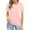 Pink, variant on Kovlvoll Womens Plus Size Tops Crew Neck Short Sleeve Base T-Shirt Summer Loose Casual Comfy Solid Color Tees Top