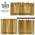 thumbnail image 3 of OVZME 45 Inch Gold Short Curtains, Light Filtering Faux Linen Textured Half Curtains, Semi Privacy Short Drapes for Small Window/Kitchen Door/Bedroom/Living Room, 30x45, 2 Panels, Gold, 3 of 6