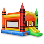Cloud 9 The Crayon Bounce House - Large Inflatable Bouncing Jumper with Slide, without Blower
