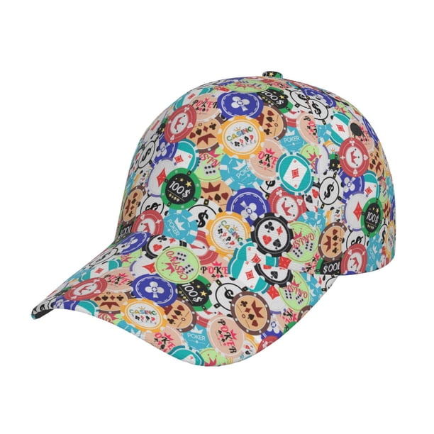 Fotbe Colored Casino Chips Gorro Clásico de Béisbol, Gorra Ajustable con Broche Snapback, Gorro de Exterior de Algodón Suave