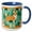 Blue/White, variant on 3drose, Geometric Elegance Underscores These Mid-century Corgis, 11oz Two-tone Green Mug