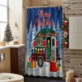 thumbnail image 3 of Merry Christmas Bathroom Shower Curtain Colorful Xmas Car Forest Winter Snow Scene Waterproof Washable Shower Curtains for Bathtub Bath Decor with Grommets and Hook 66 X 72 Inch, 3 of 8