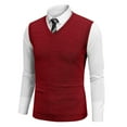 thumbnail image 4 of Men's Knitted Sweater Vest Sleeveless V Neck Lightweight Breathable Comfortable Casual Spring Summer Fashion Top Mens T-Shirts Summer Lightweight Tee Tops, 4 of 6
